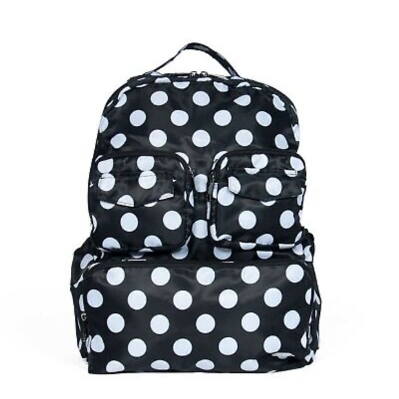 lug Handbags - NWT *RARE* Lug Puddle Jumper Packable Backpack in Black Large Dot.